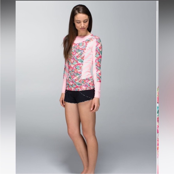 Lululemon Athletica  Pink Floral Rash Guard Set - Picture 1 of 12